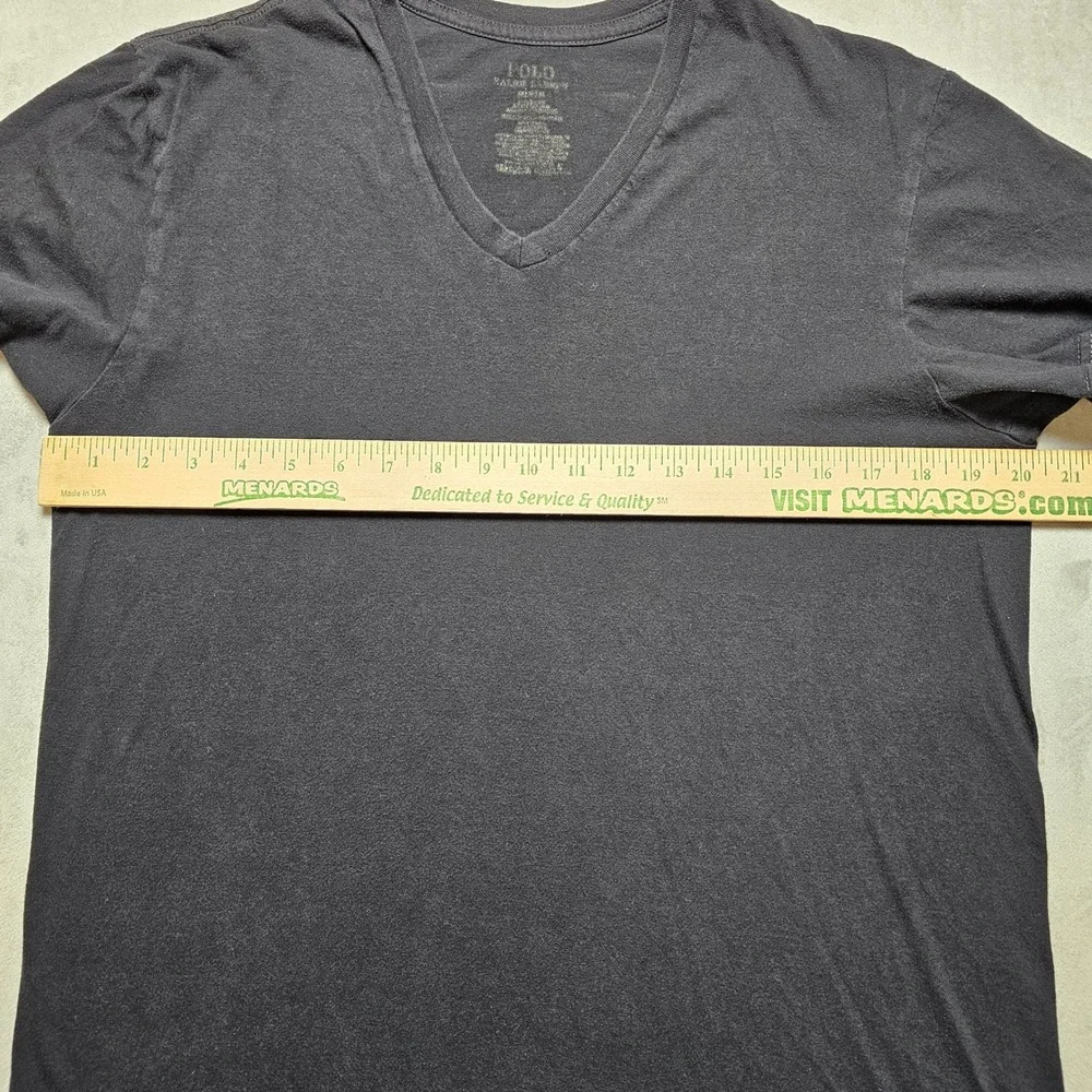 Polo‎ Ralph Lauren Mens V-Neck T-Shirt Black Red Pony Logo Size Medium